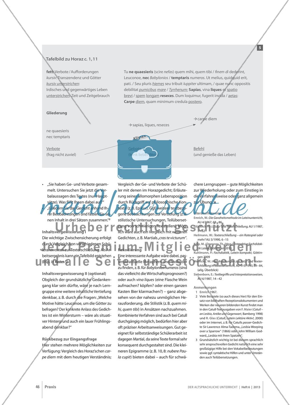 Erschließung und Interpretation poetischer Texte - Vorschläge zur Martial-, Catull- und Horazlektüre Preview 5
