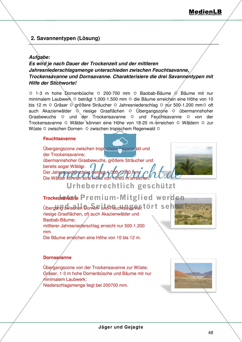 Savannentypen - Charakterisierung Preview 2