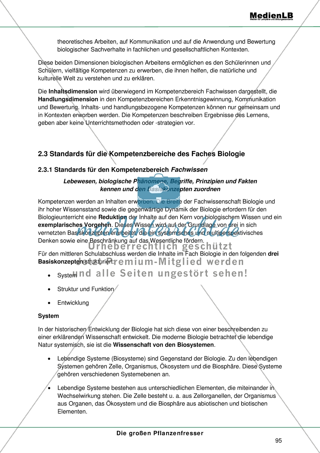 Das Thema Megaherbivoren in den Bildungsstandards: Der Kompetenzbereich Fachwissen Preview 1