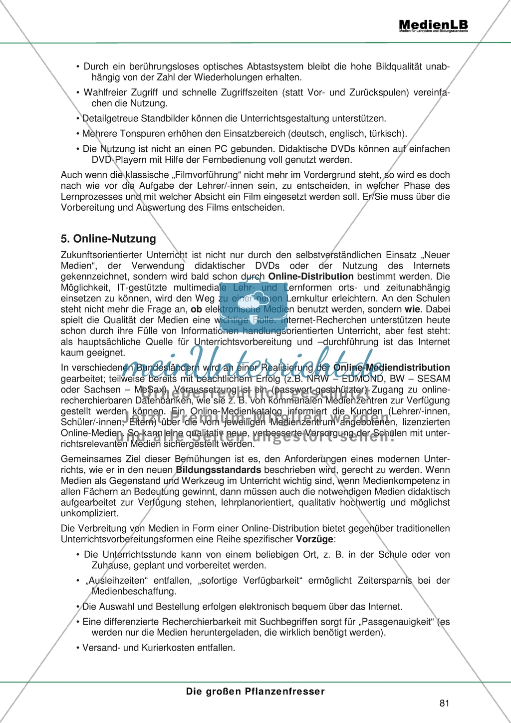 Die großen Pflanzenfresser - Megaherbivoren: Erläuterungen zur Mediendidaktik Preview 4