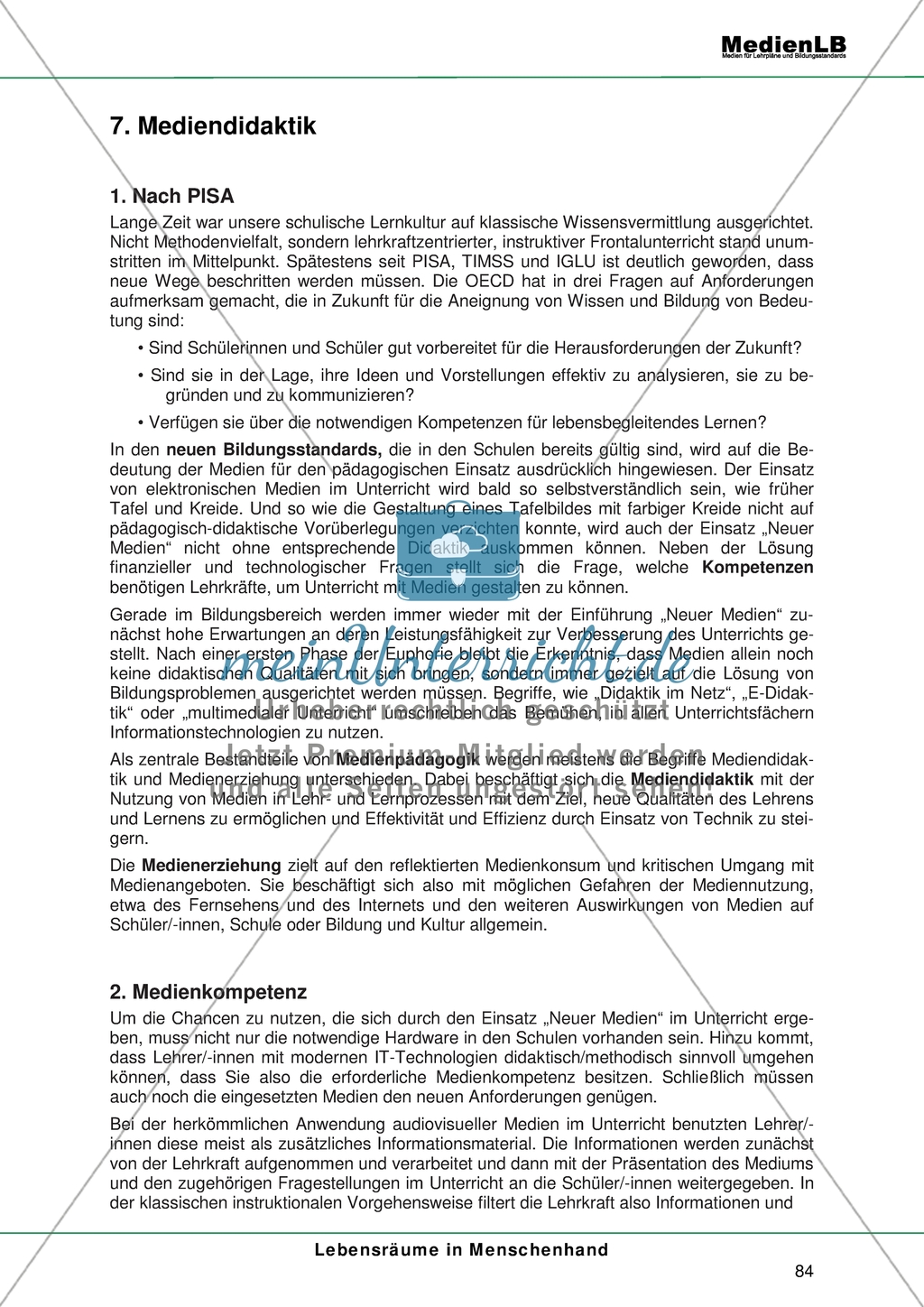 Lebensräume in Menschenhand: Erläuterungen zur Mediendidaktik Preview 1
