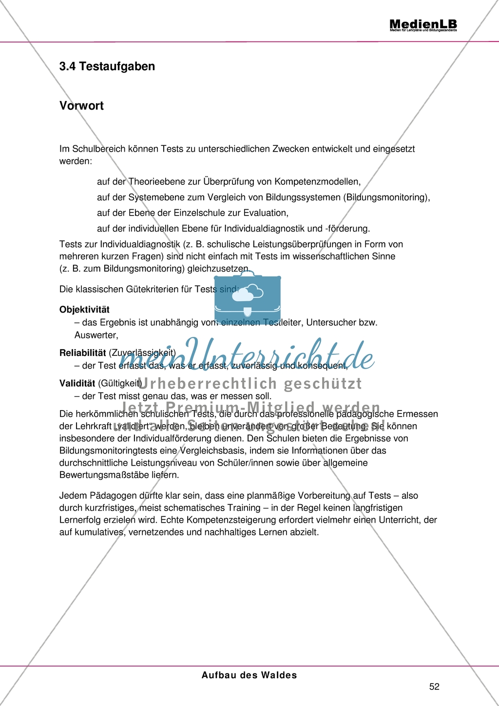 Aufbau des Waldes: Gliederung in Stockwerke - Testaufgaben im Multiple-Choice-Format Preview 1