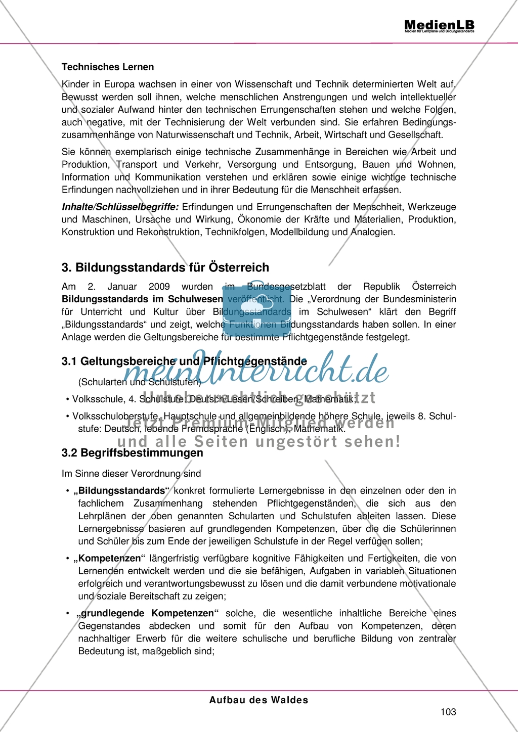 Aufbau des Waldes: Gliederung in Stockwerke - Das Thema in den Bildungsstandards Sachunterricht Preview 3