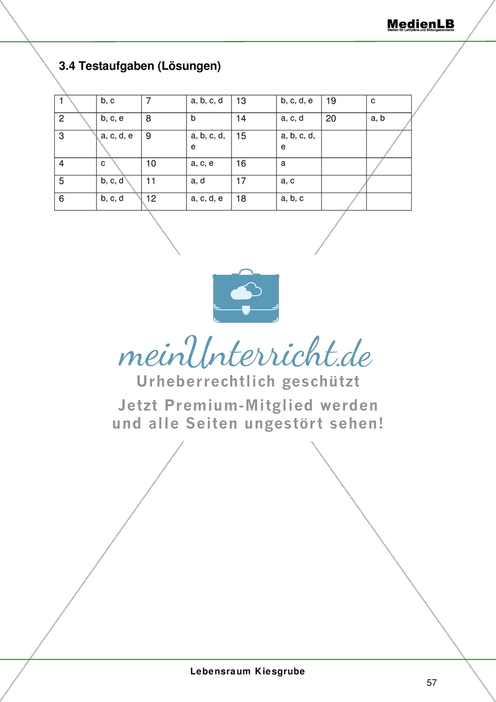 Lebensraum Kiesgrube - Testaufgaben im Multiple-Choice-Format Preview 6