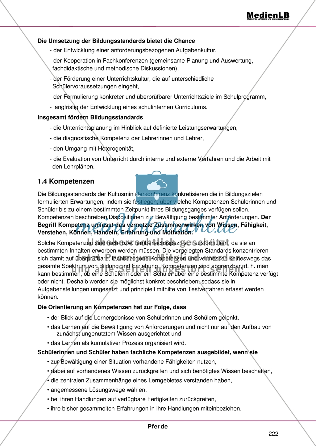 Pferde: Geburt, Pflege, artgerechte Haltung - Das Thema in den deutschen nationalen Bildungsstandards Preview 3