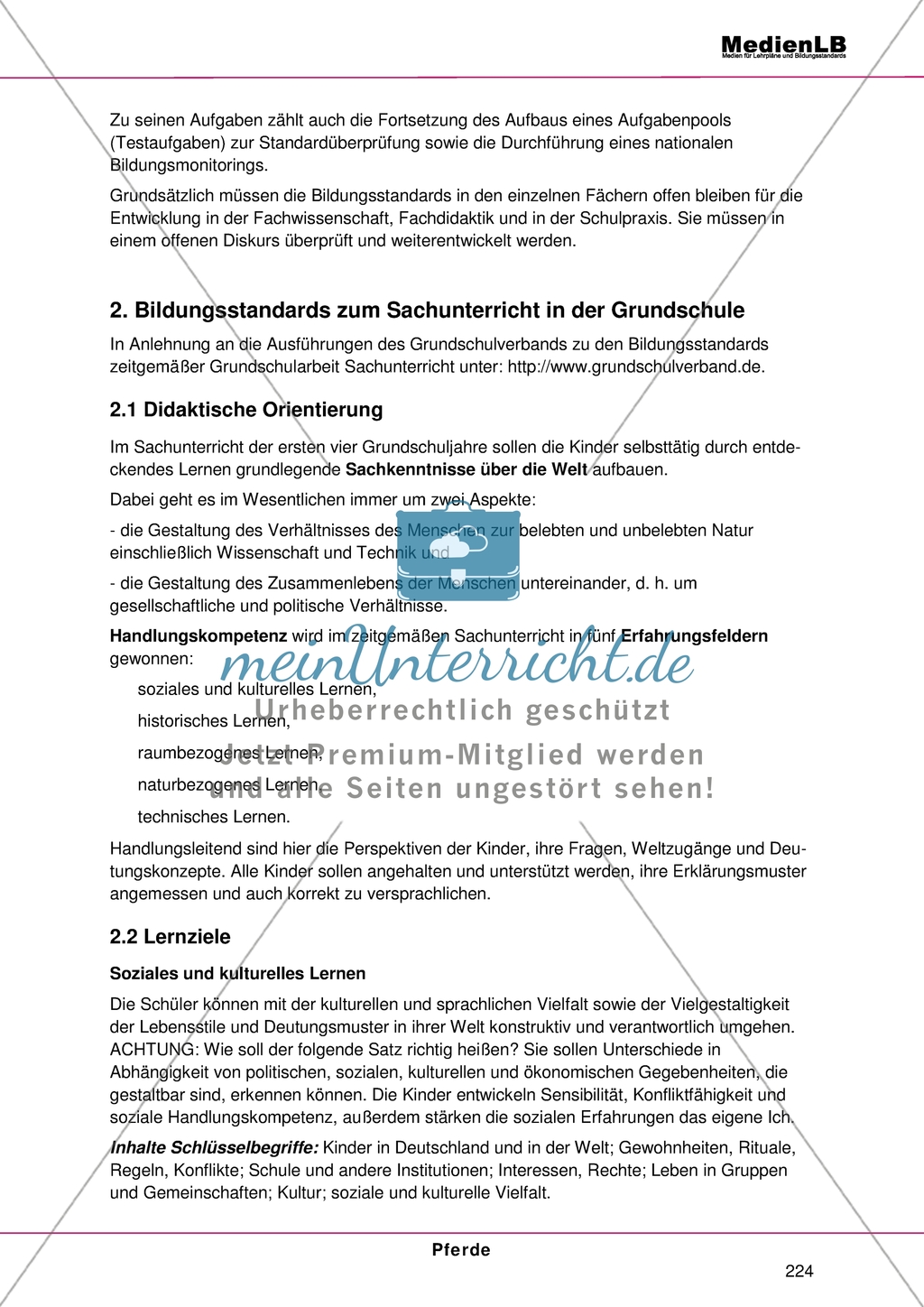 Pferde: Geburt, Pflege, artgerechte Haltung - Das Thema in den deutschen nationalen Bildungsstandards Preview 5