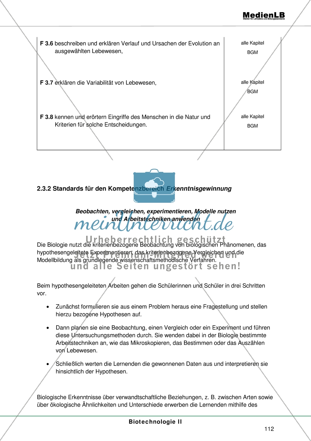 Biotechnologie: Standards für den Kompetenzbereich Fachwissen Preview 6