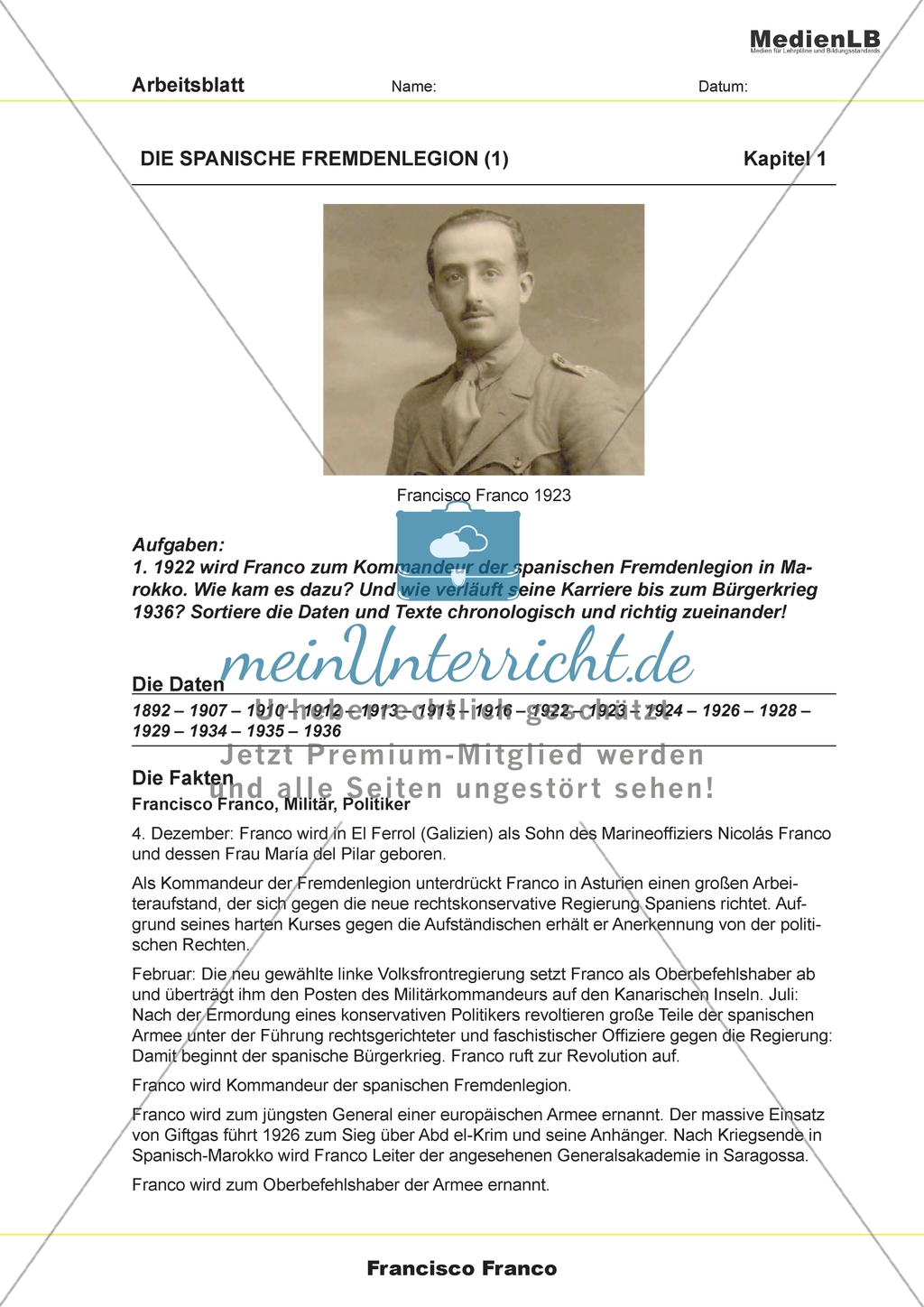 Francisco Franco: Karriere und Entwicklung beurteilen Preview 1