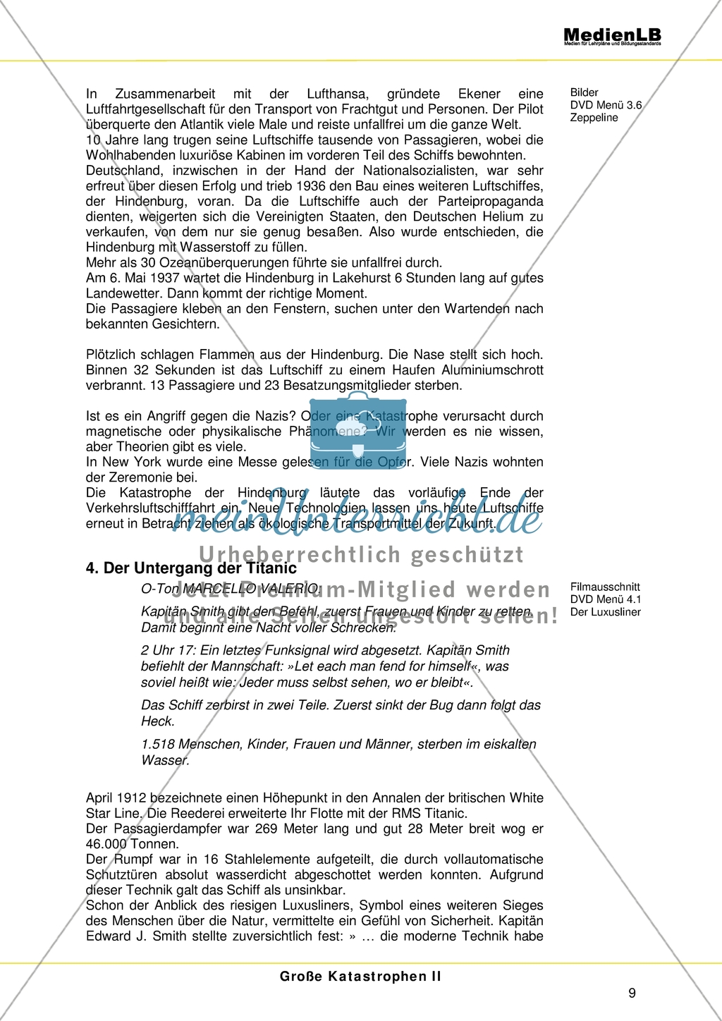 Lehrtexte zu den großen Katastrophen Teil II - Von der Concorde bis zur Titanic Preview 5