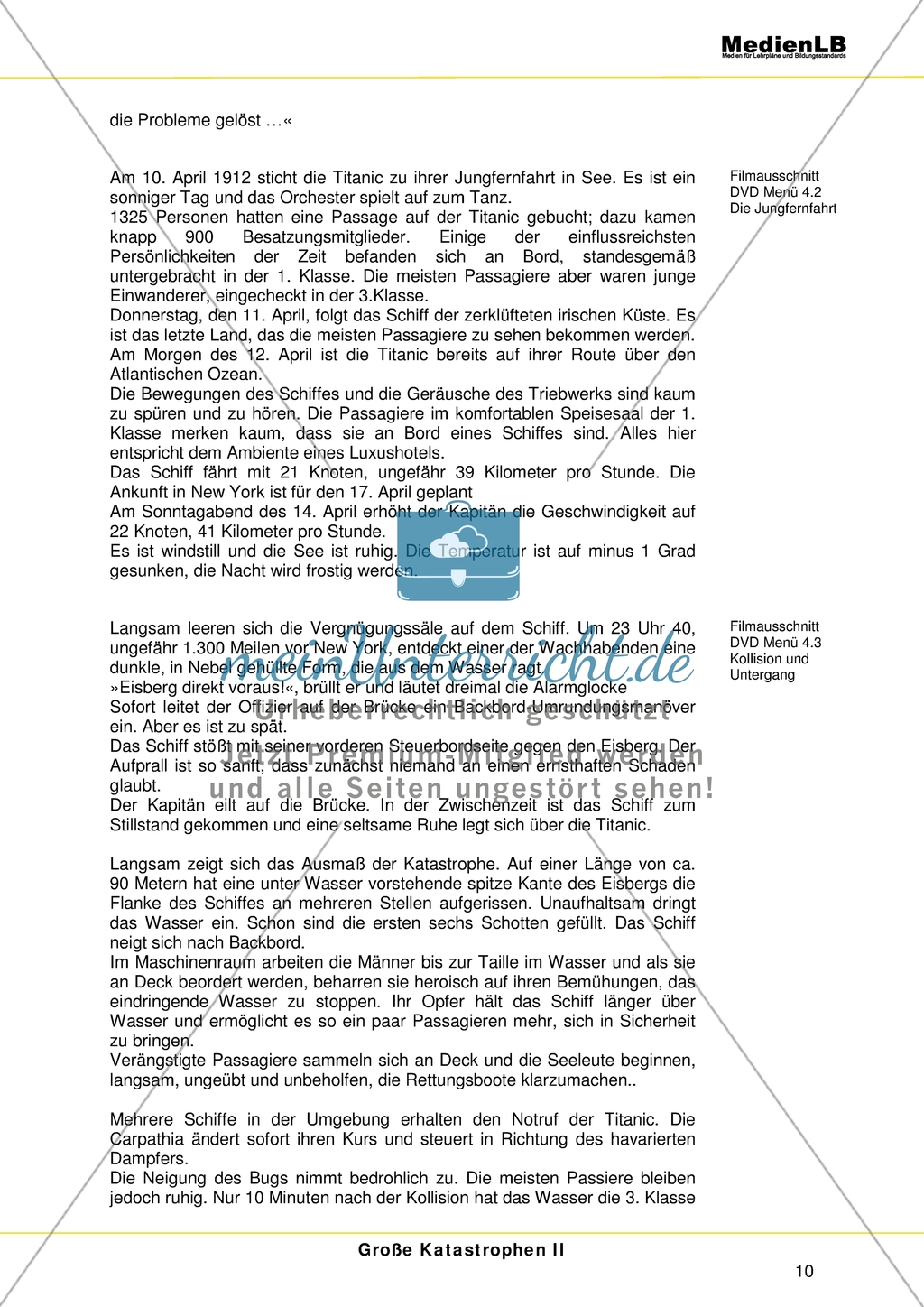 Lehrtexte zu den großen Katastrophen Teil II - Von der Concorde bis zur Titanic Preview 6