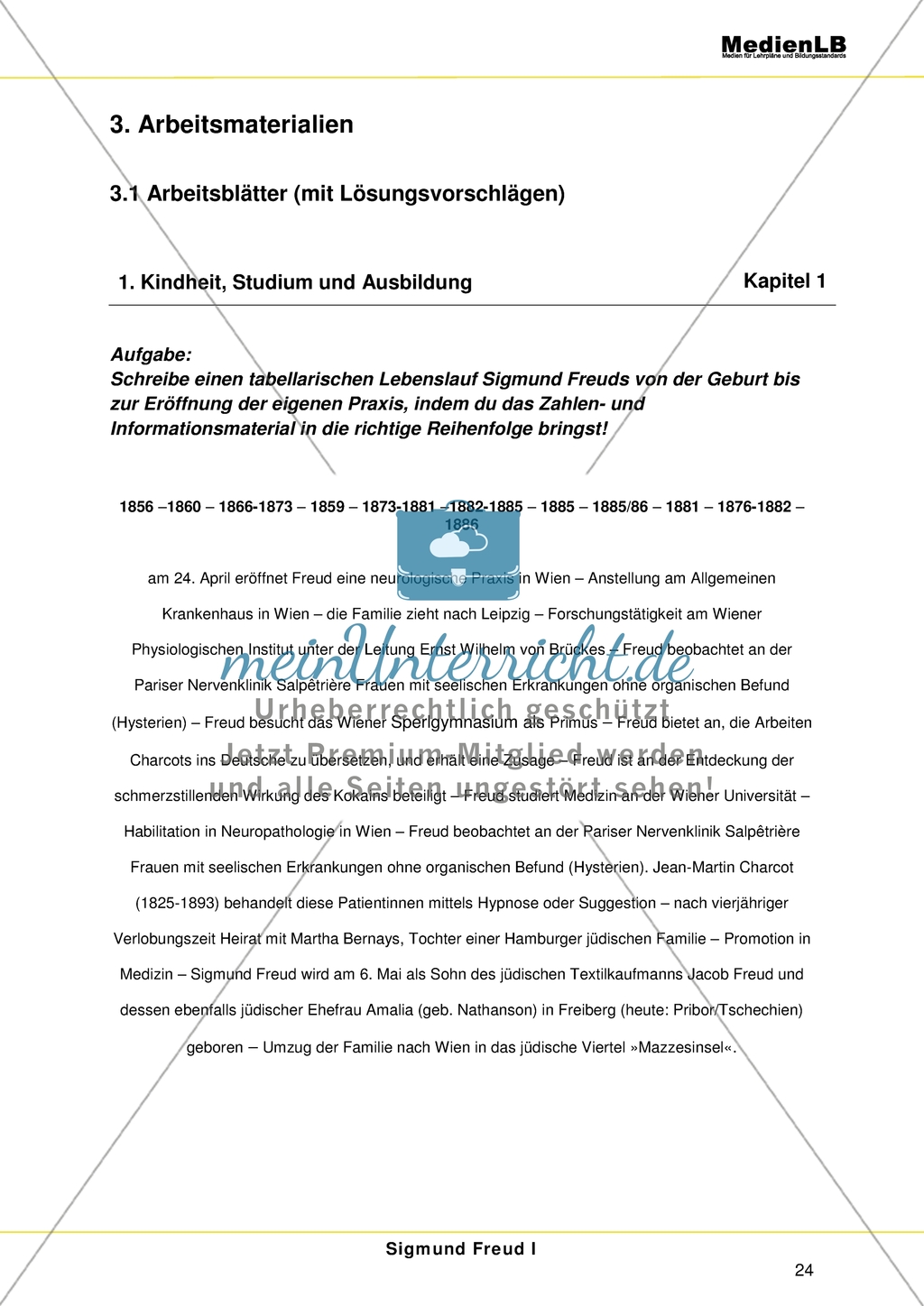 Sigmund Freud I: Die voranalytische Zeit - Kindheit, Studium und Ausbildung Sigmund Freuds Preview 1