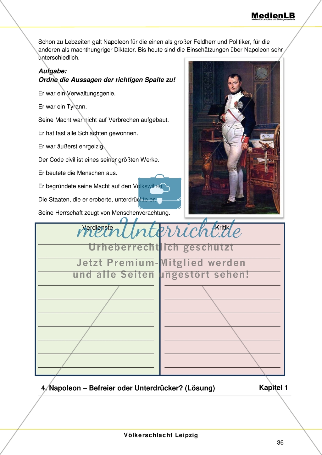 Völkerschlacht Leipzig - Befreiungskrieg gegen Napoleon: Befreier oder Unterdrücker? Preview 1