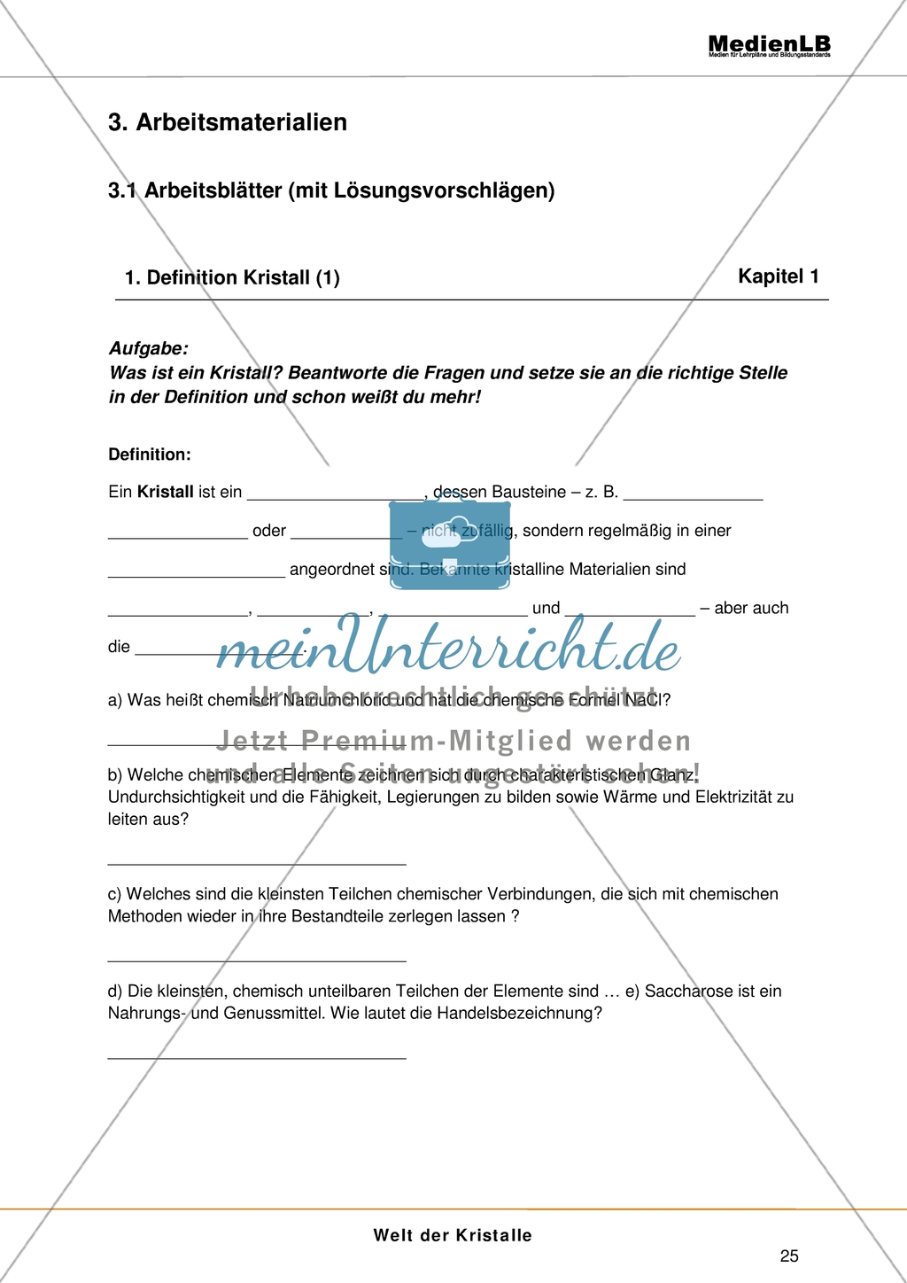 Welt der Kristalle - Definition Kristall Preview 1