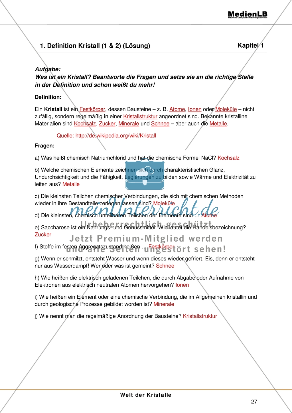 Welt der Kristalle - Definition Kristall Preview 3