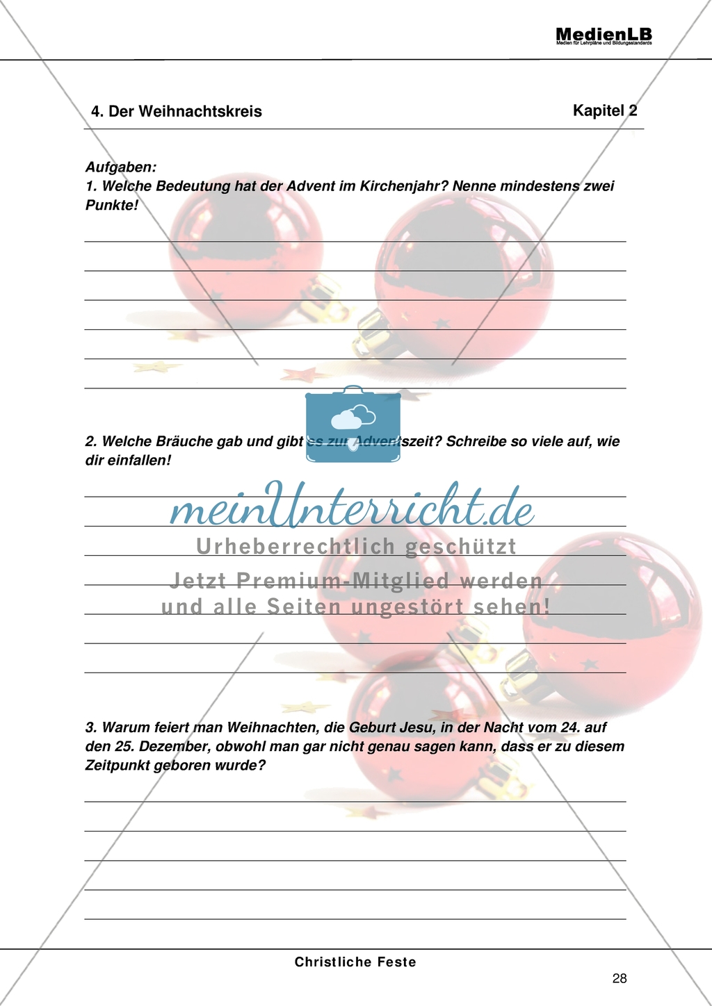 Christliche Feste - Feiertage im Kirchenjahr: Der Weihnachtskreis Preview 1