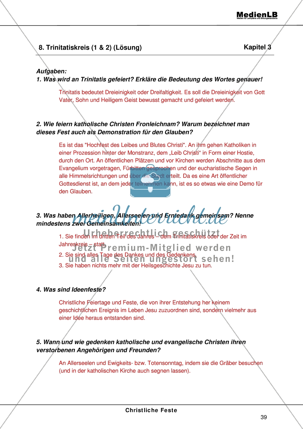 Christliche Feste - Feiertage im Kirchenjahr: Trinitätskreis Preview 3