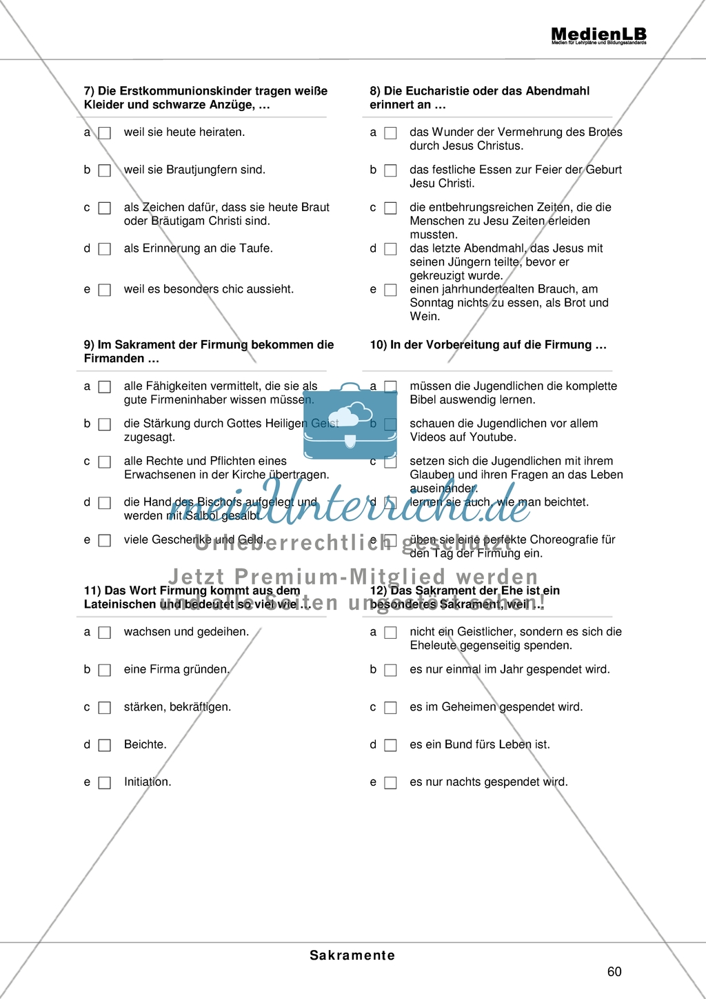 Sakramente - Multiple-Choice-Test Preview 2