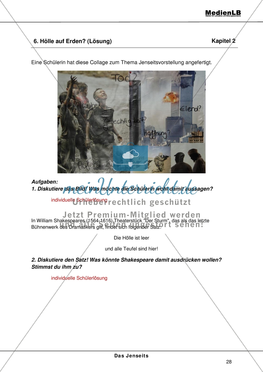 Jenseits - Interpretation einer Collage und eines Zitats von Shakespeare über das Thema Hölle auf Erden Preview 2