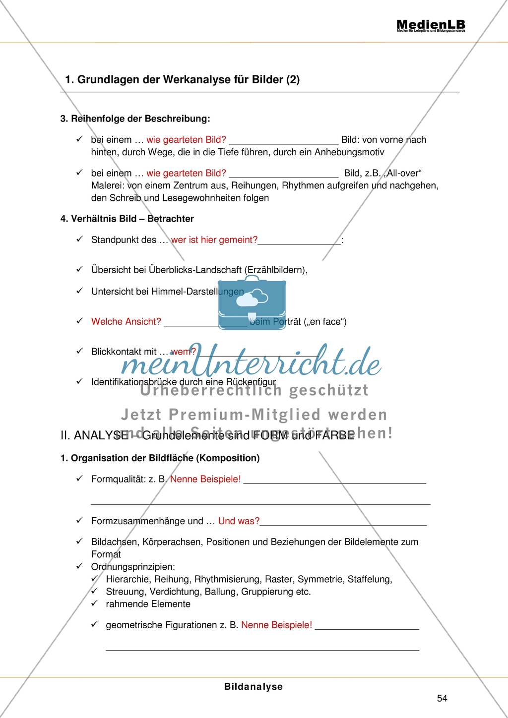 Bildanalyse - Grundlagen der Werkanalyse für Bilder Preview 2