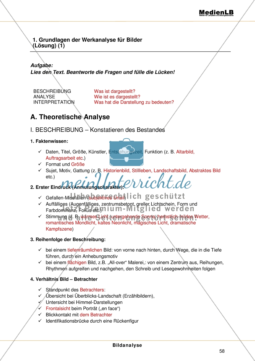 Bildanalyse - Grundlagen der Werkanalyse für Bilder Preview 6