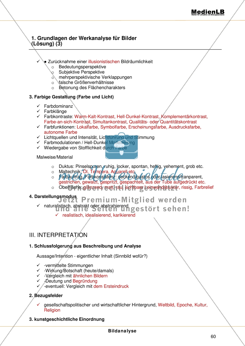 Bildanalyse - Grundlagen der Werkanalyse für Bilder Preview 8