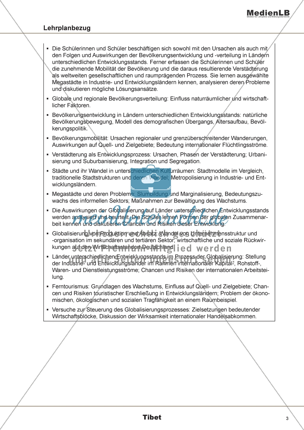 Tibet: Lehrplanbezug Bayerns Preview 2