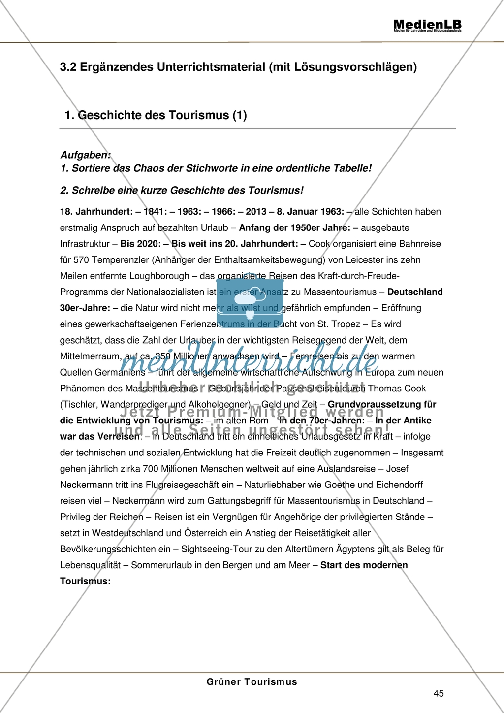 Grüner Tourismus: Die Geschichte des Tourismus Preview 1