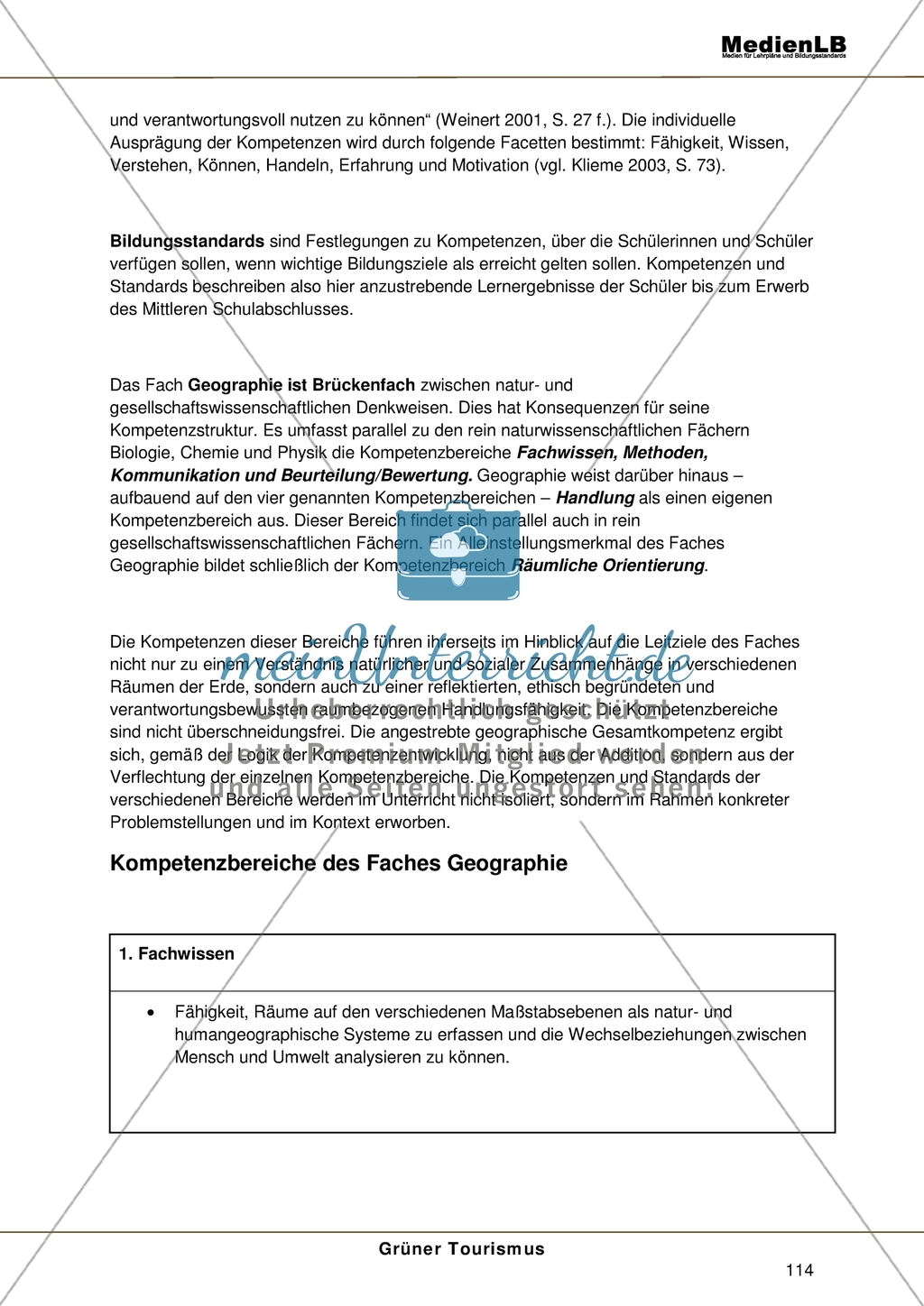 Bildungsstandards: Allgemeine Informationen zu den Bildungsstandards im Fach Geographie Preview 10