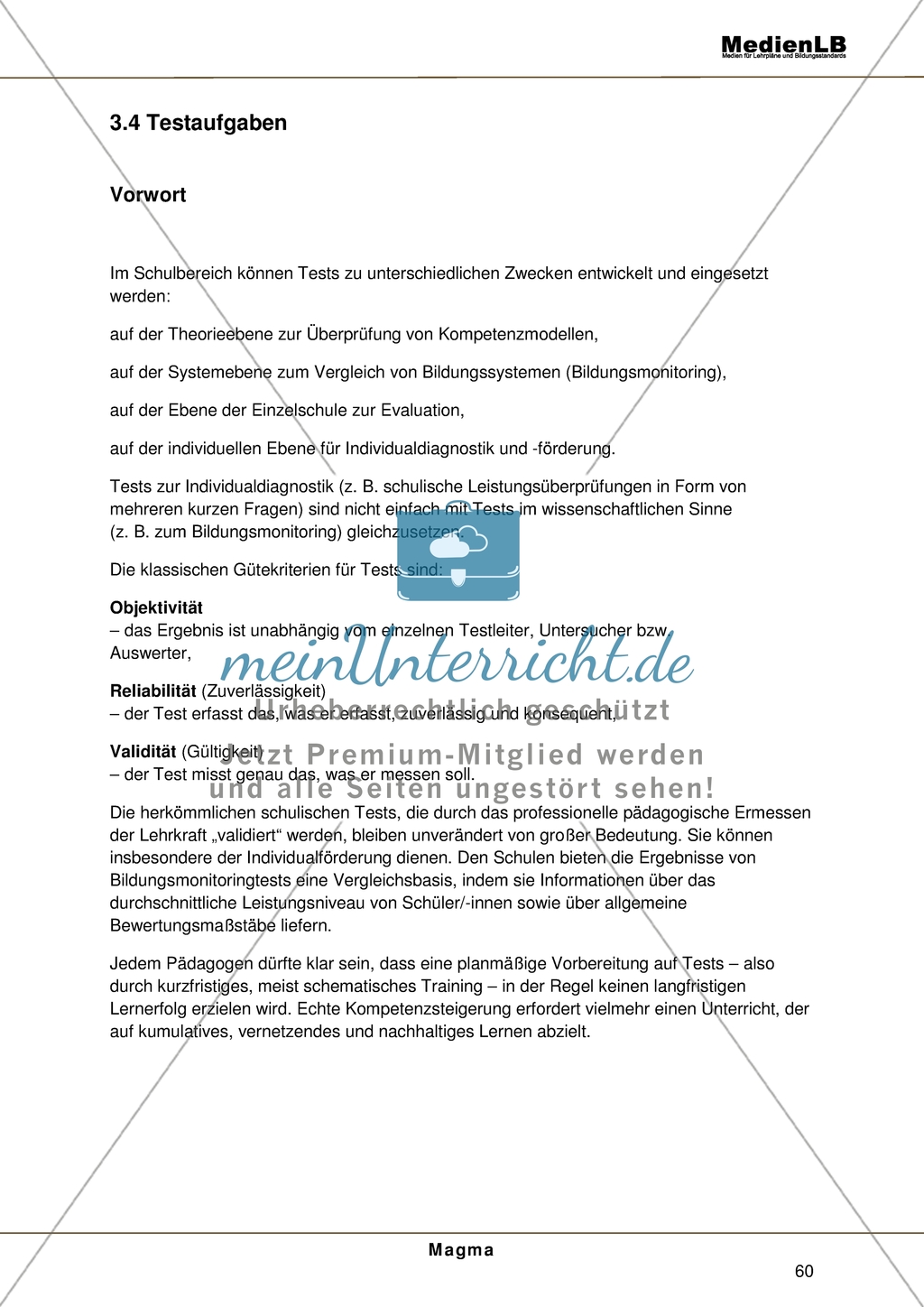 Magma- Testaufgaben mit Erläuterung Preview 1