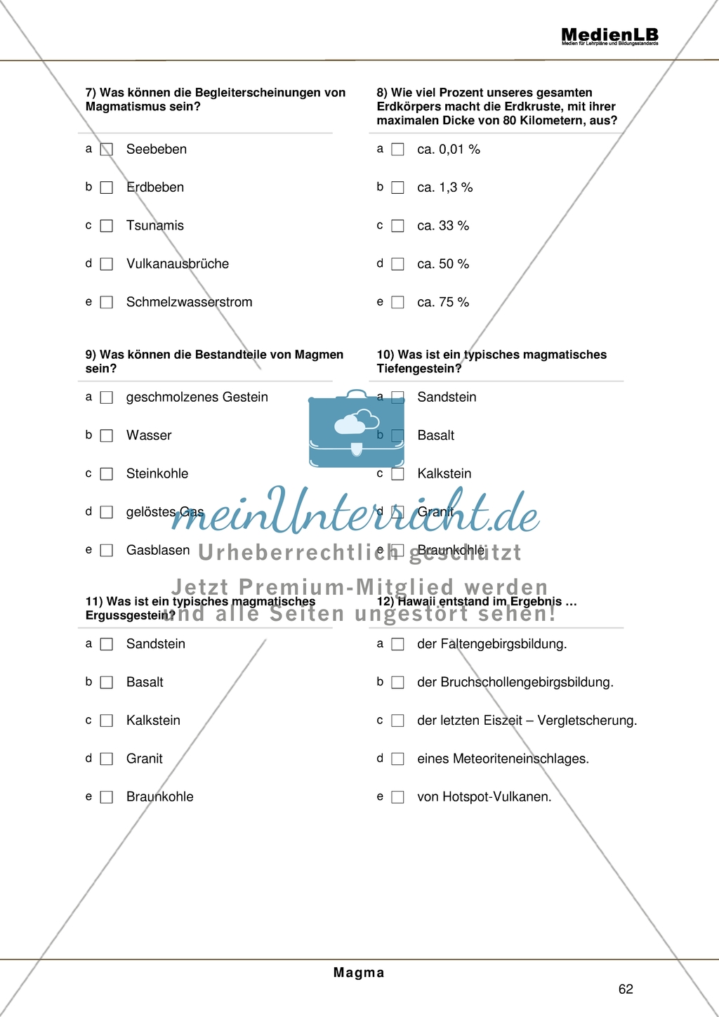 Magma- Testaufgaben mit Erläuterung Preview 3
