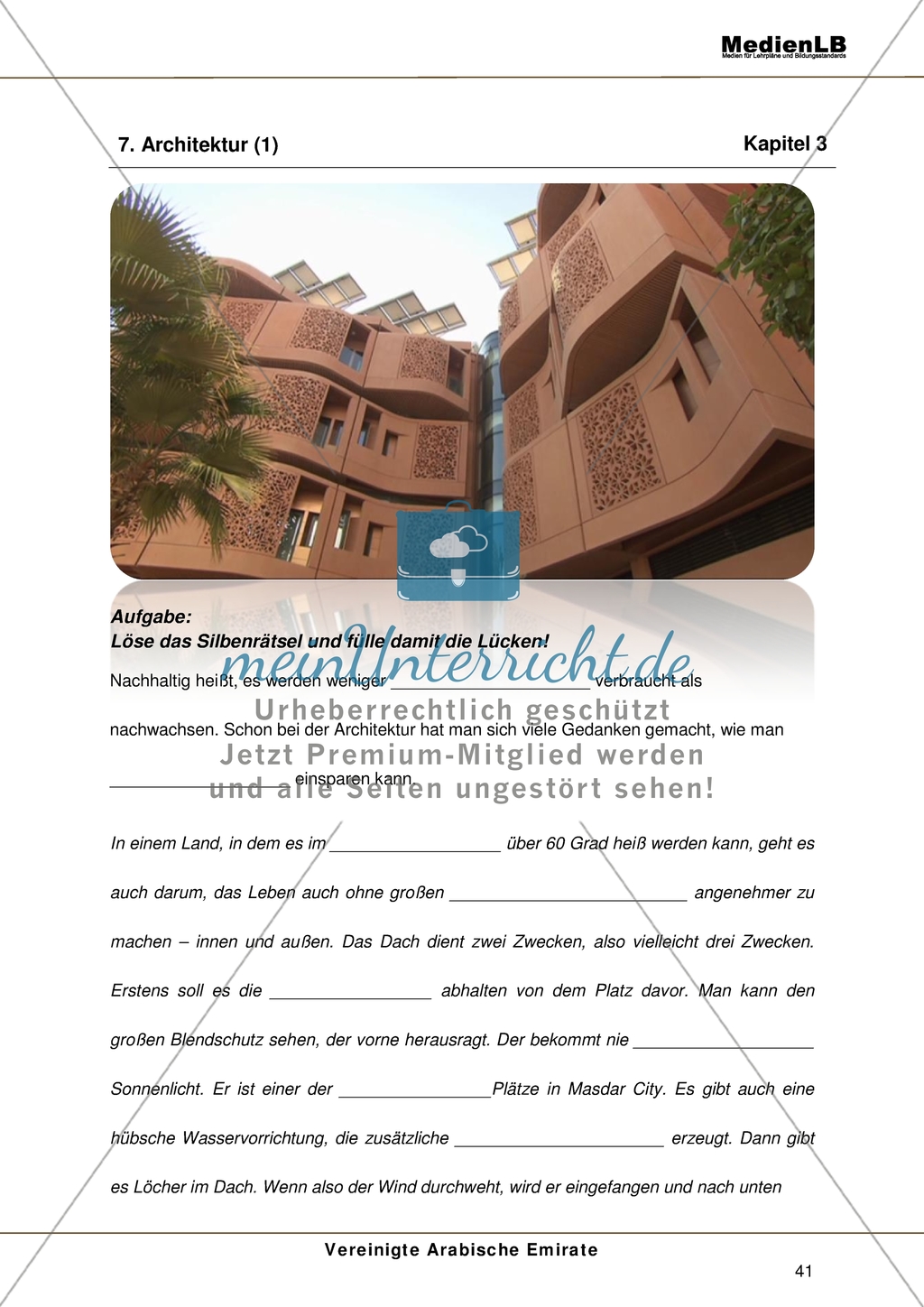 Vereinigte Arabische Emirate - Silbenrätsel über die Architektur Preview 1