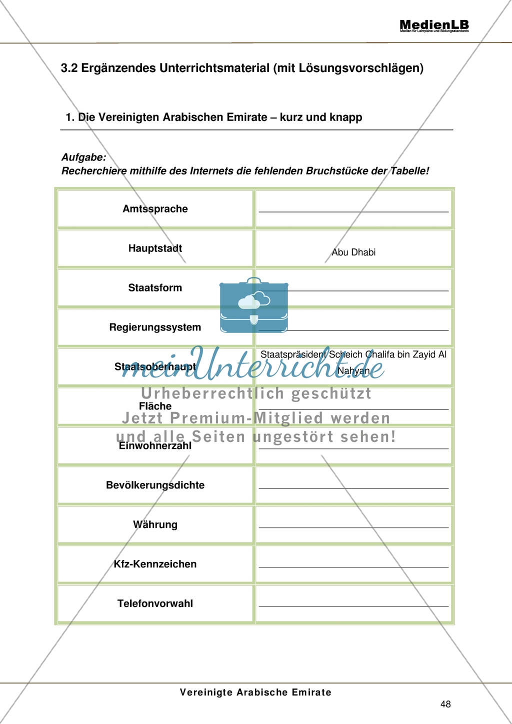 Vereinigte Arabische Emirate - Internetrecherche über die Vereinigte Arabischen Emirate Preview 1