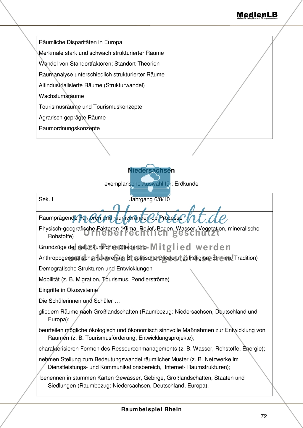 Das Thema Rhein im Lehrplan von Mecklenburg-Vorpommern Preview 2