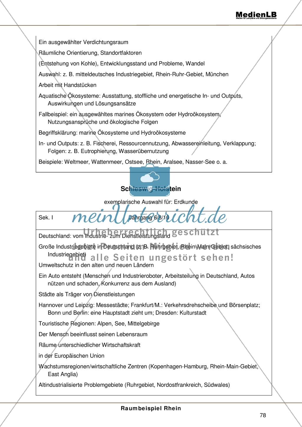 Das Thema Rhein im Lehrplan von Sachsen-Anhalt Preview 2