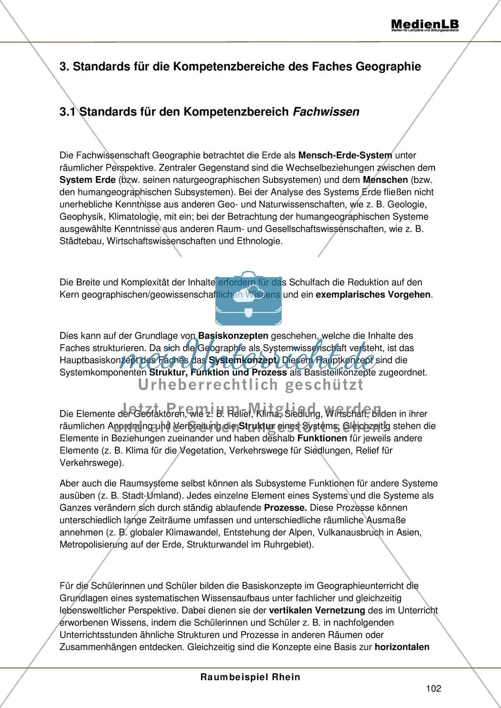 Der Rhein - Standards für den Kompetenzbereich Fachwissen Preview 1