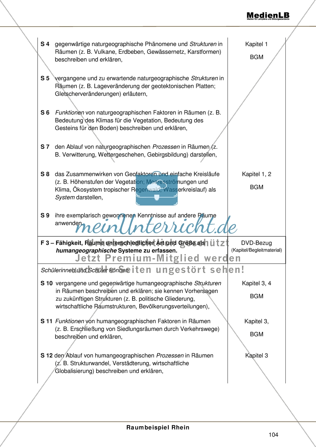Der Rhein - Standards für den Kompetenzbereich Fachwissen Preview 3