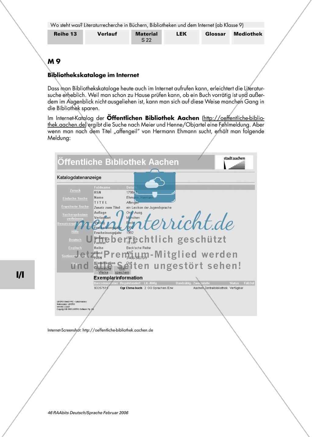 Literaturrecherche: Die Nutzung von Online-Katalogen Preview 1