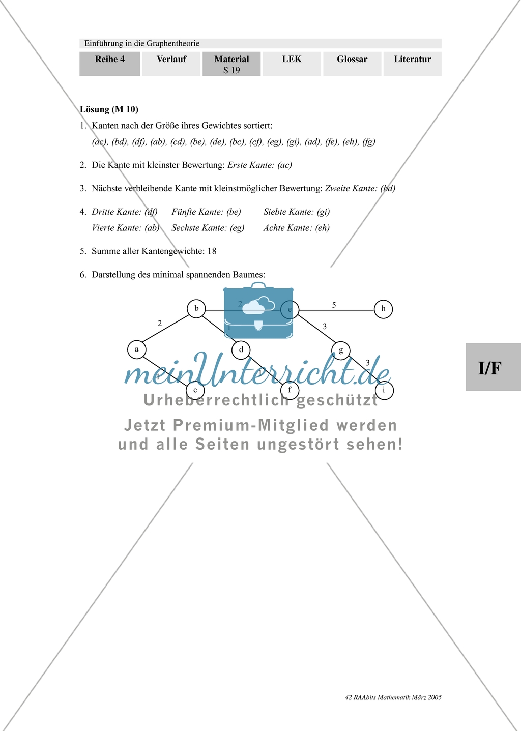 Graphentheorie - Algorithmus zum (Minimal)Gerüst Preview 3