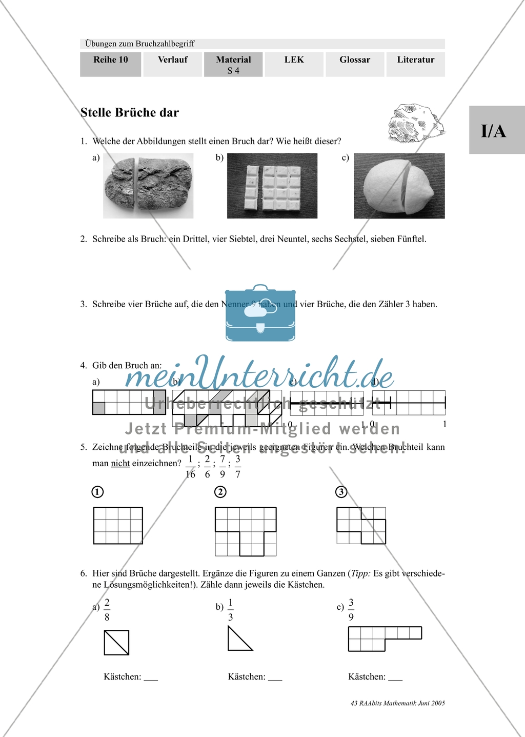 Brüche - Darstellen von Brüchen Preview 2