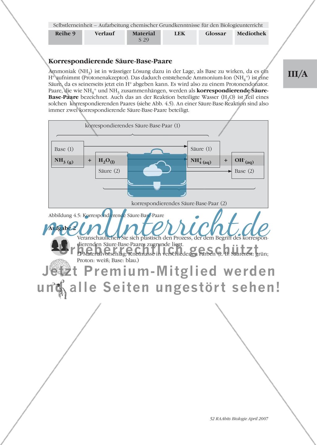 Vierte Einheit: SÄURE und BASE – ein korrespondierendes Paar Preview 3
