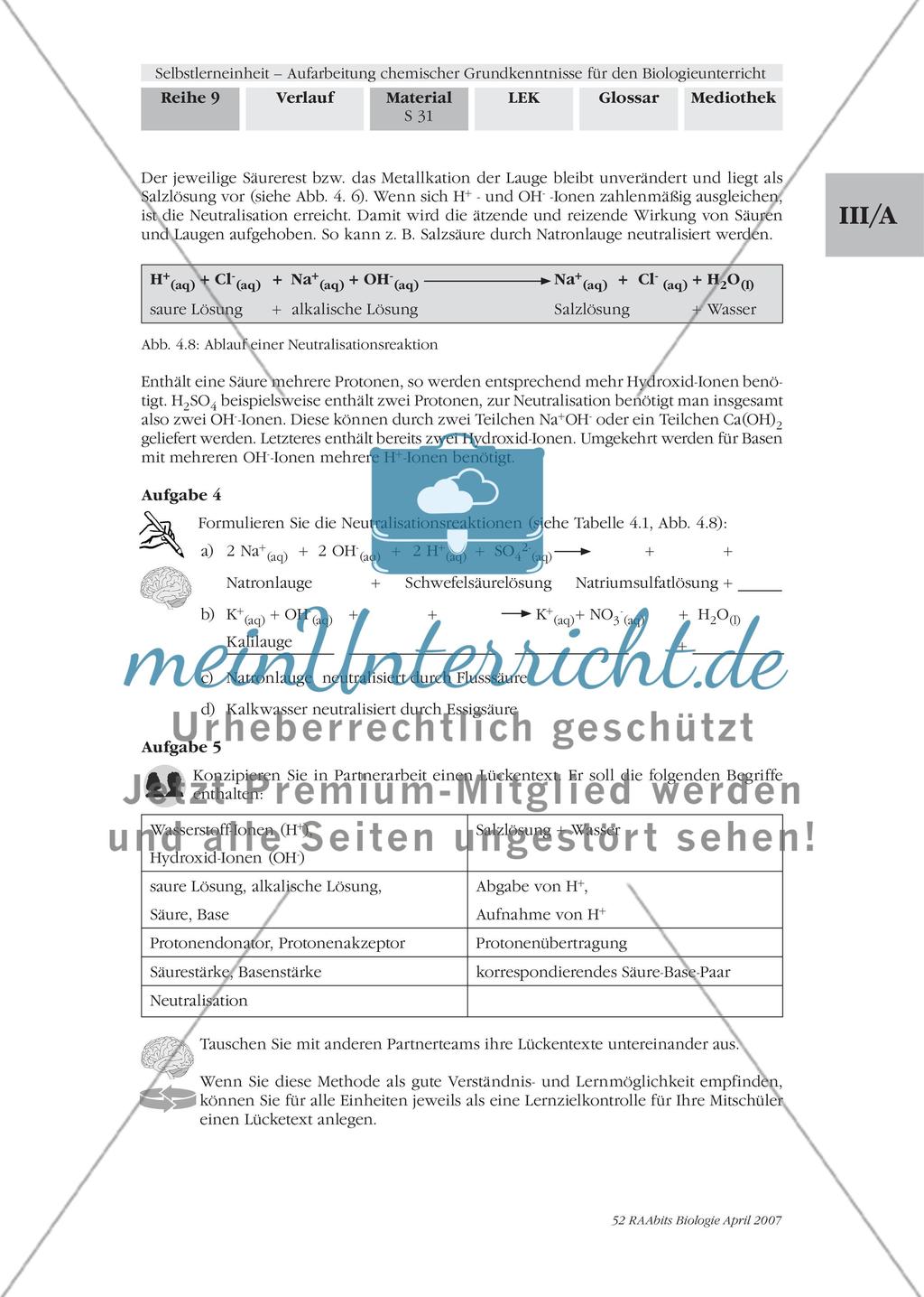 Vierte Einheit: SÄURE und BASE – ein korrespondierendes Paar Preview 5