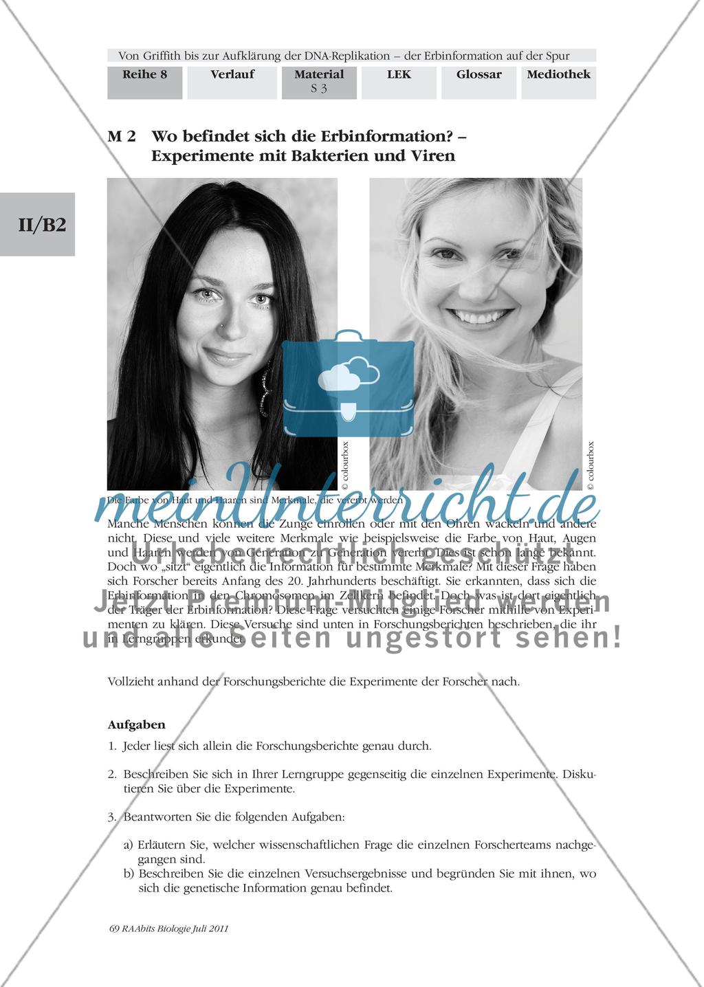 Von Griffith bis zur Aufklärung der DNA-Replikation – der Erbinformation auf der Spur: M1-M2 Preview 2