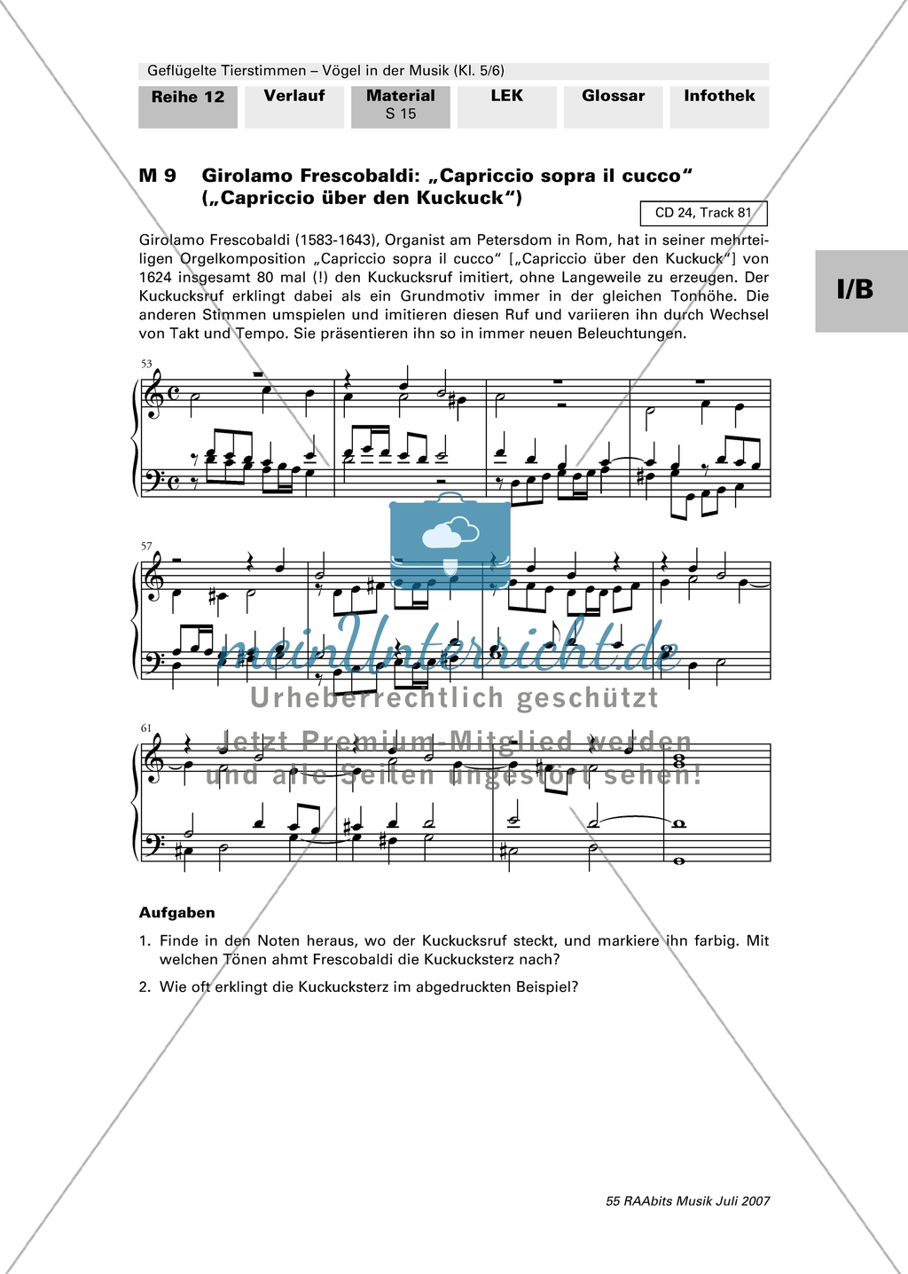 Geflügelte Tierstimmen - Vögel in der Musik: Lerneinheit 3 - Der Kuckucksruf in der Musik Preview 3