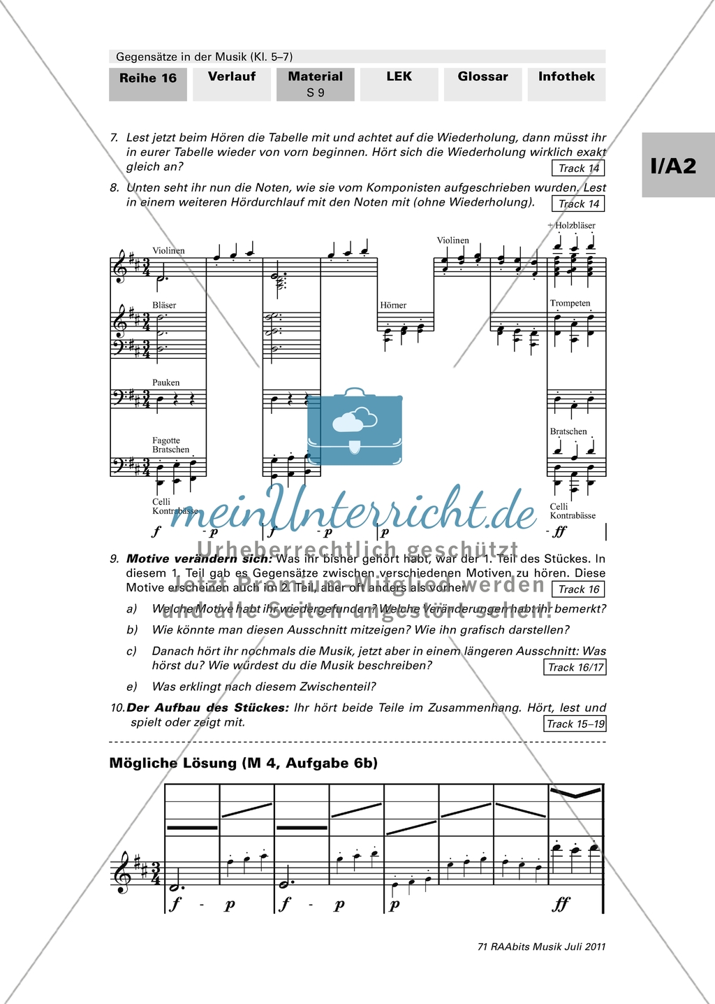 Gegensätze in der Musik - Stunde 1/2: Innermusikalische Aspekte am Beispiel eines Concertos und einer Sinfonie Preview 8