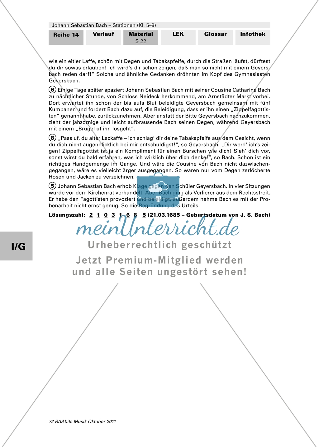 Johann Sebastian Bach als Stationenarbeit - Station 3: Begebenheiten aus dem Leben von Johann Sebastian Bach Preview 6