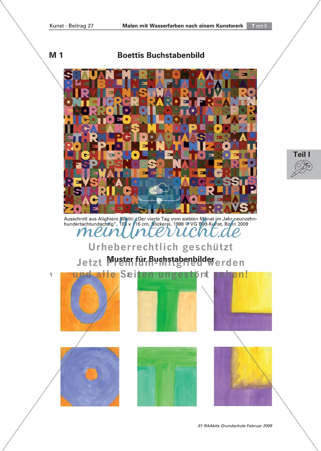 Malen mit Wasserfarben am Beispiel Alighiero Boetti: Buchstabenbilder Preview 4