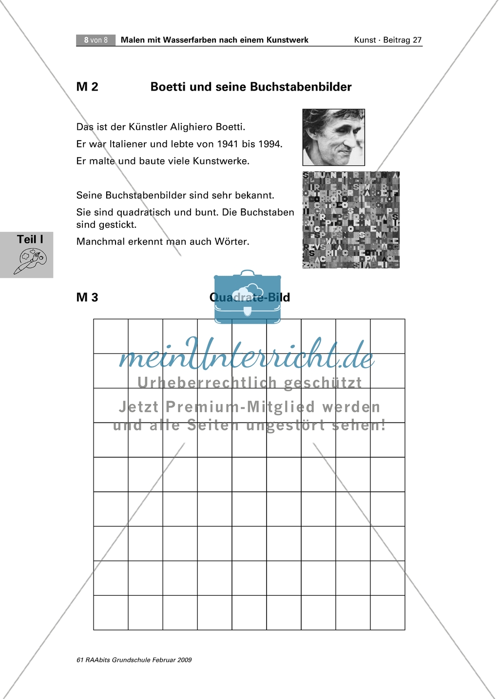 Malen mit Wasserfarben am Beispiel Alighiero Boetti: Buchstabenbilder Preview 5