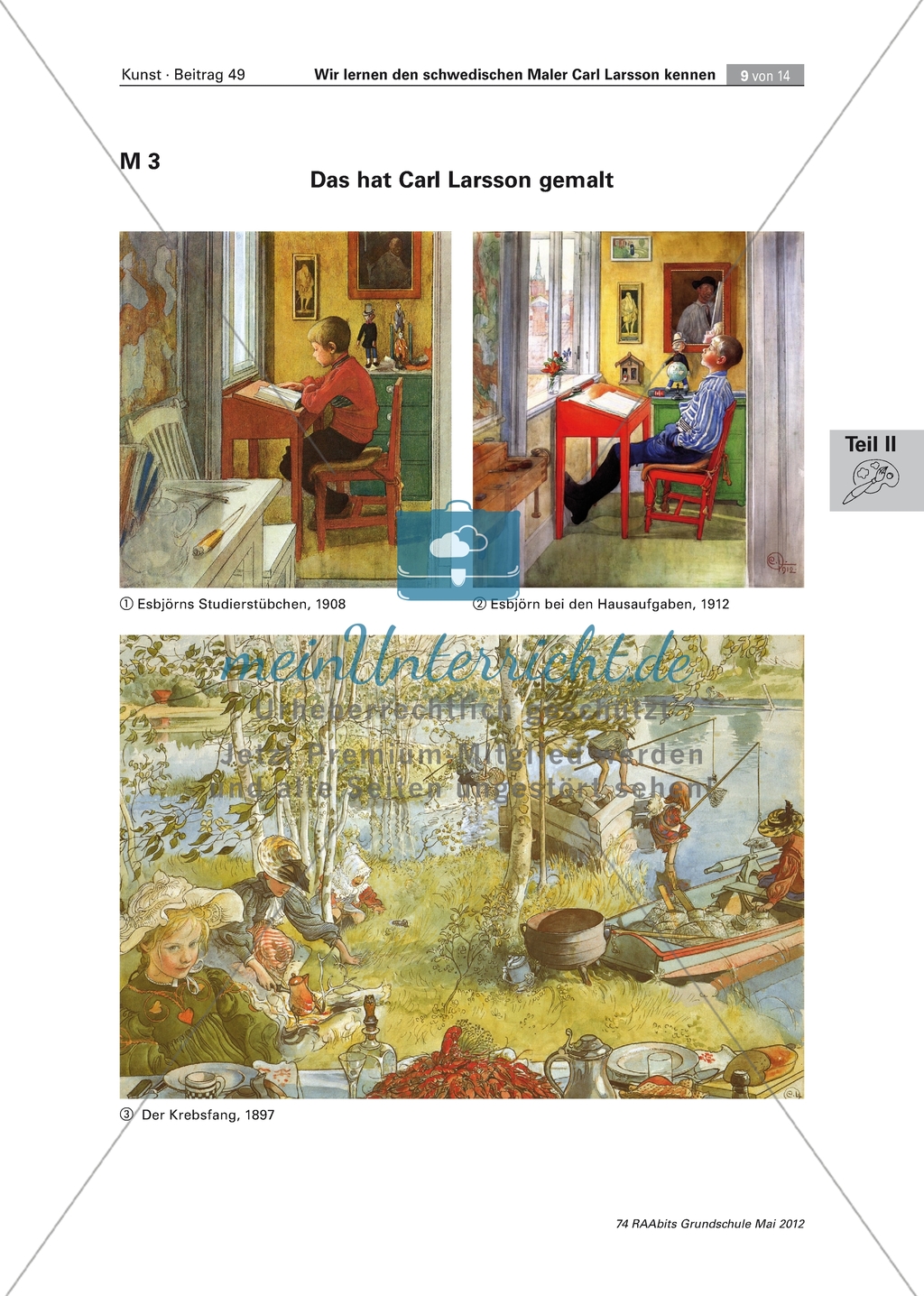 Carl Larsson - Zwei Bilder von Larsson vergleichen und ein Bild von sich selbst zeichnen Preview 2