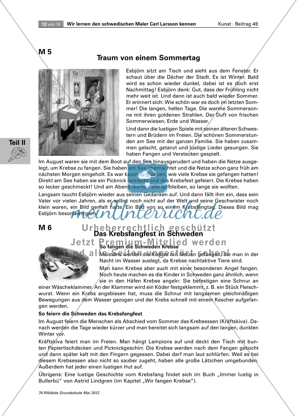 Carl Larsson - Ein Bild des Künstlers betrachten und ein Bild von einem Sommerfest malen Preview 3
