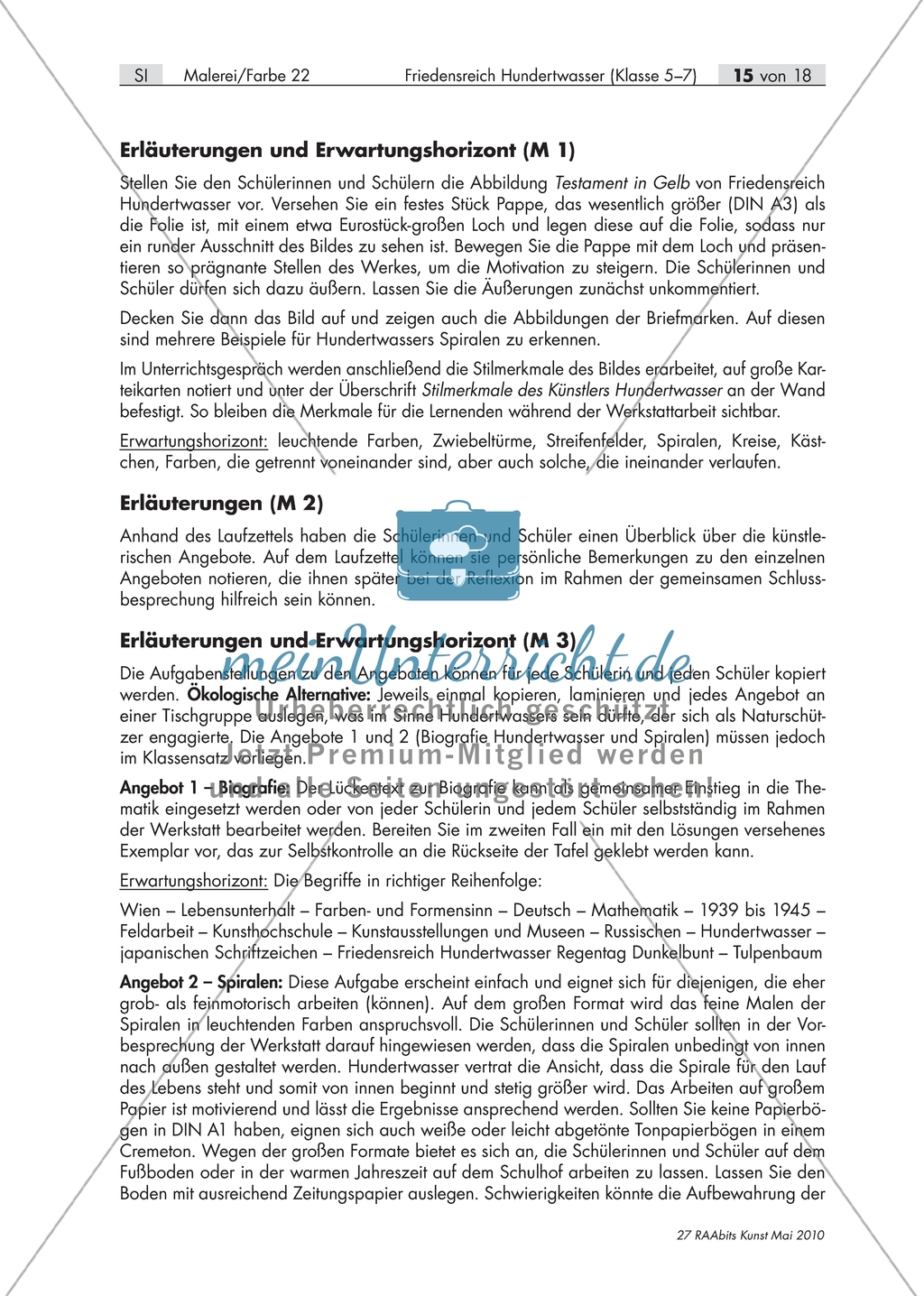 Hundertwasser - Zwei Werke betrachten: